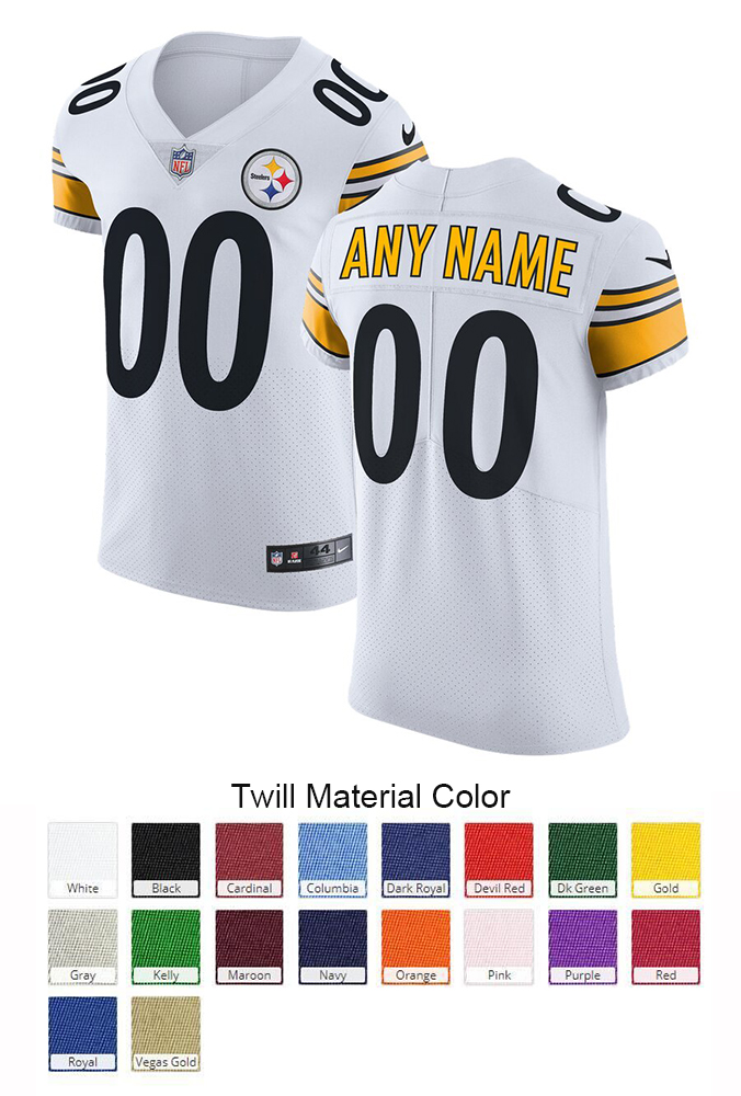 Pittsburgh Steelers Custom Letter and Number Kits For Away Jersey Material Twill